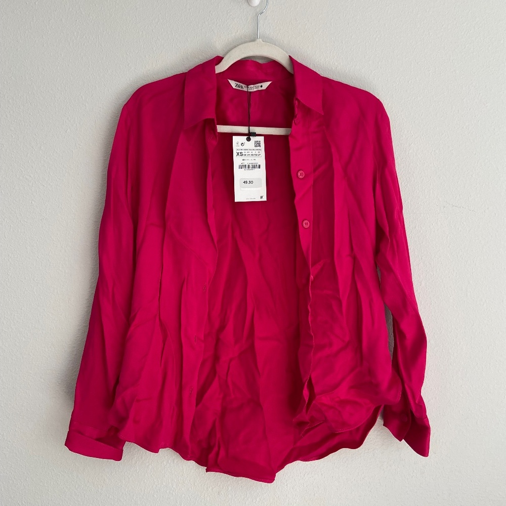 Zara Hot Pink Blouse
